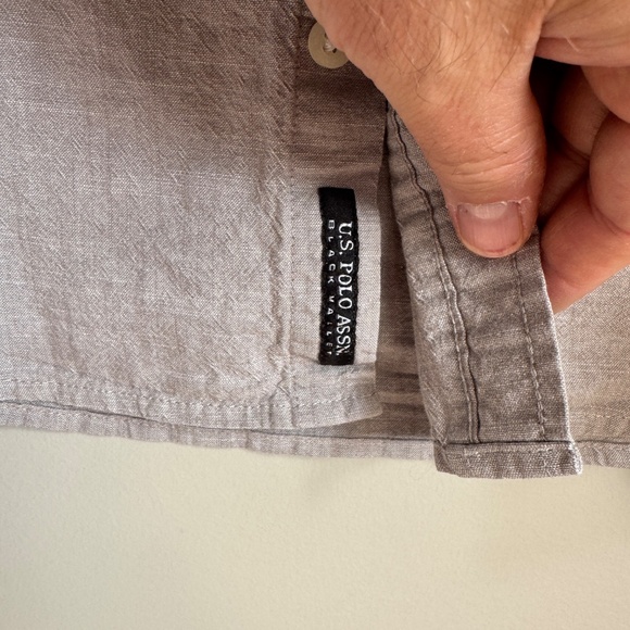 U.S. Polo Assn. Black Mallet Men's Blue/Gray‎ Chambray Button Up Casual Shirt XL - Picture 6 of 15